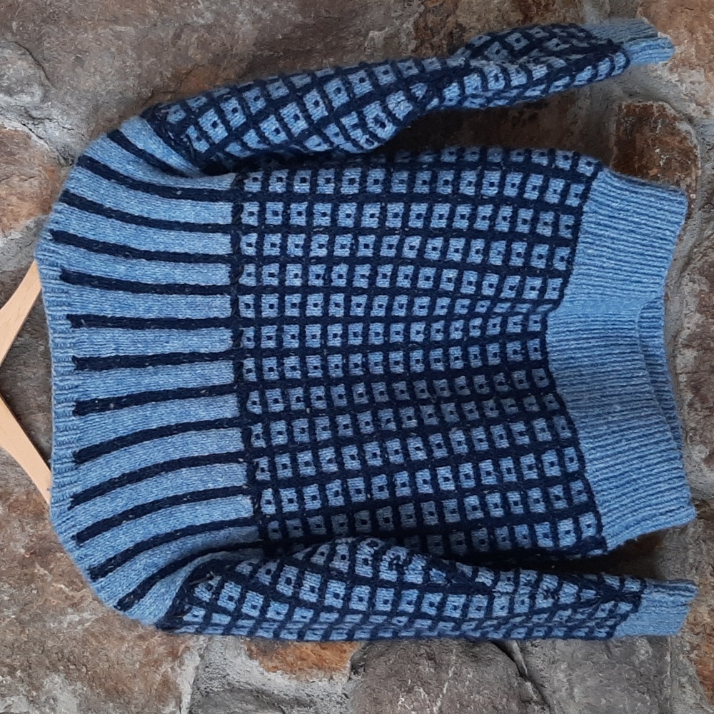 Handmade Irish Wool Knit Sweater With Leather Stiching Size S One of a Kind🪡🧶
